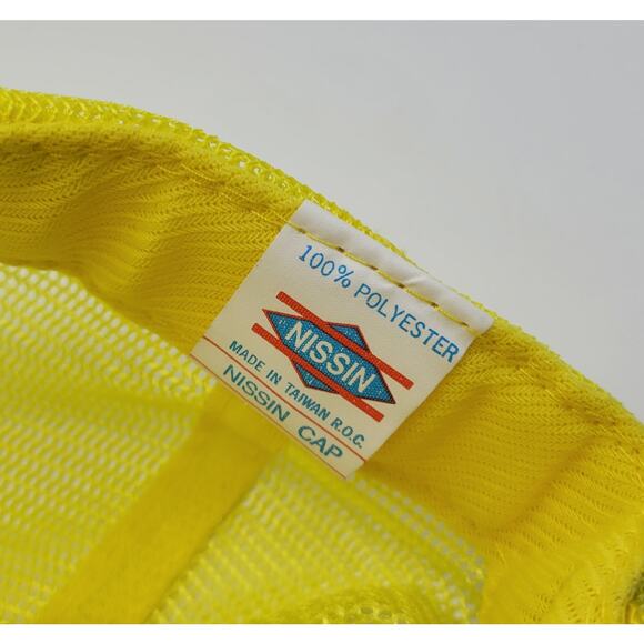 Vintage Advance Auto Parts Hat Cap Snapback Yellow Trucker PDQ Logo Patch 80's - Picture 7 of 16